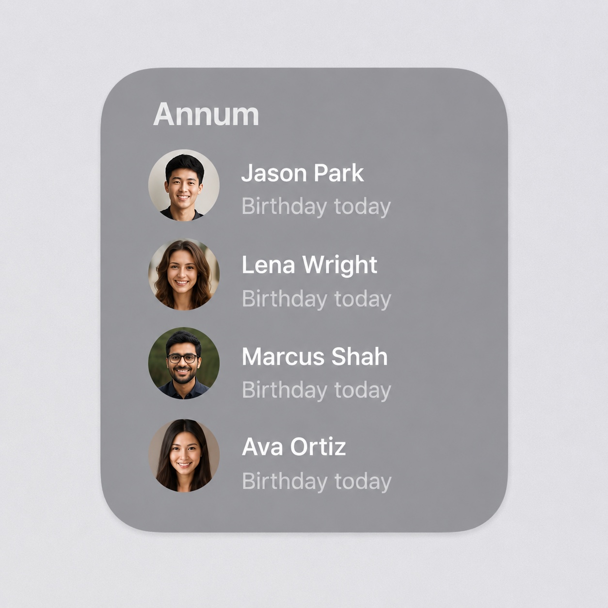Desktop widget — Annum