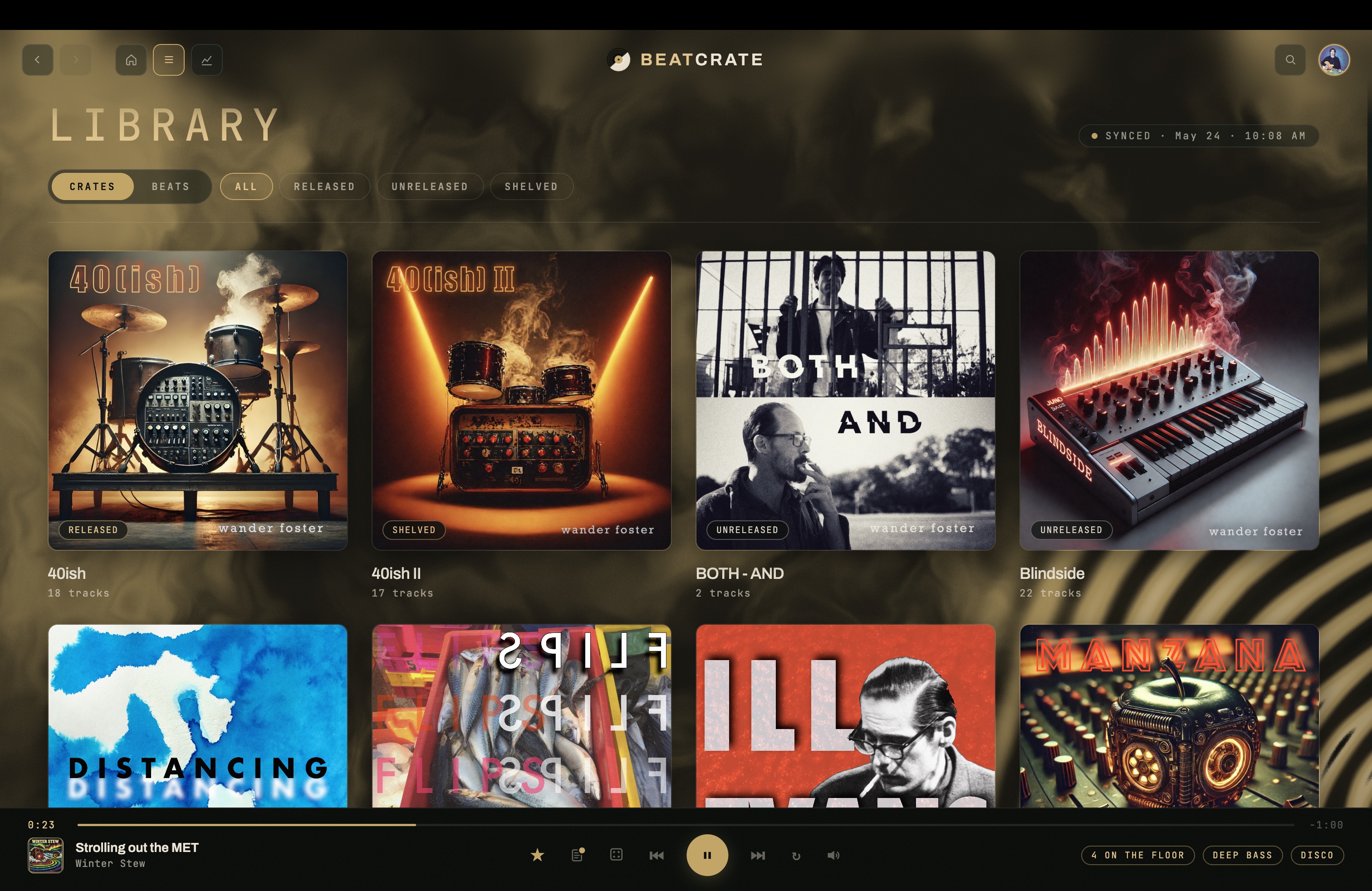 BeatCrate library view