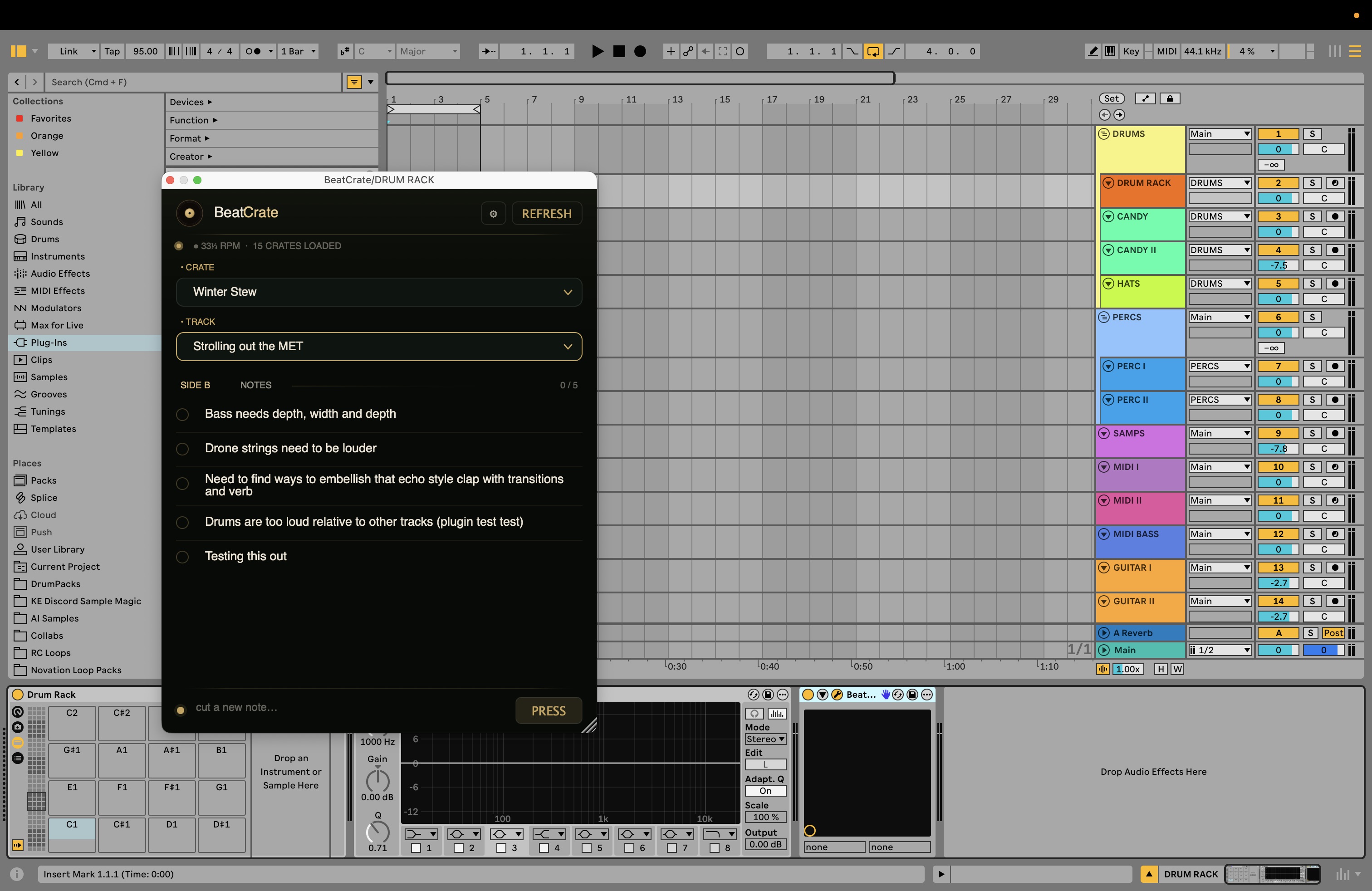 BeatCrate companion plugin floating in a DAW project